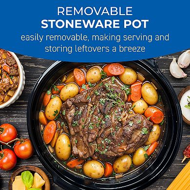 Elite Cuisine 2Qt. Slow Cooker with Adjustable Settings and Keep Warm