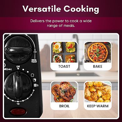 Elite Cuisine 2 Slice Toaster Oven with Time and Temp Knobs