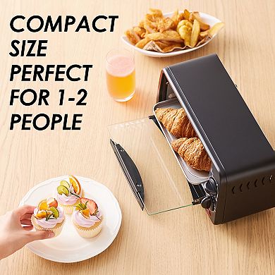 Elite Cuisine 2 Slice Toaster Oven with Time and Temp Knobs