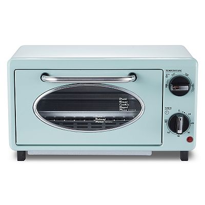 Elite Cuisine 50 s Diner Style 2 Slice Toaster Oven with Time and Temp Knobs