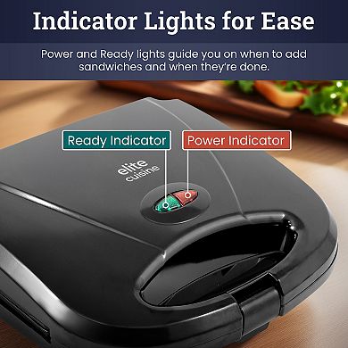 Elite Cuisine Electric Dual Panini/Sandwich Maker
