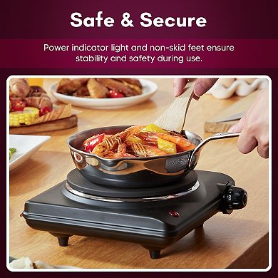 Elite Cuisine Single Cast Electric Burner Hot Plate