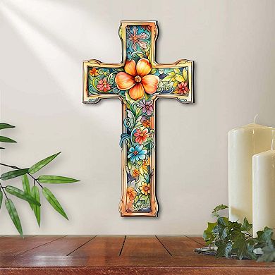 Easter Blossom Wooden Cross By G. Debrekht
