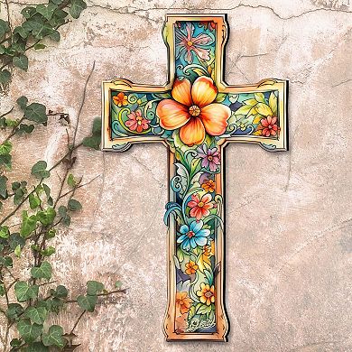 Easter Blossom Wooden Cross By G. Debrekht