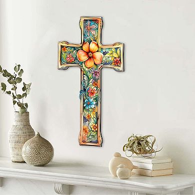 Easter Blossom Wooden Cross By G. Debrekht