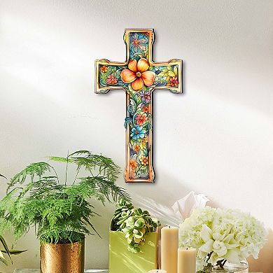 Easter Blossom Wooden Cross By G. Debrekht
