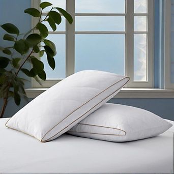 Unikome Luxury Bed Pillows For Sleeping 2 Pack, Supportive Breathable Gusset Goose Down Pillow
