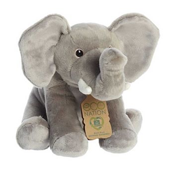 Aurora Large Grey Eco Nation Eco Hugs 13" Elephant Eco-friendly Stuffed Animal