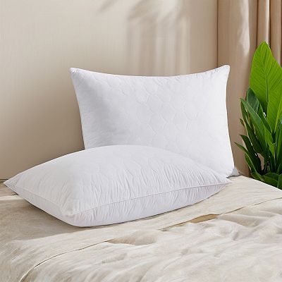 Unikome Quilted Side Sleeper Bed Pillow, White Soft Goose Down