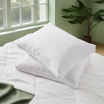 Unikome Set Of 2 Soft And Comfortable Medium Firm Bed Pillows, Goose Down Feather Sleeping Pillows