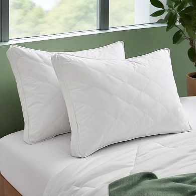 Unikome Set Of 2 Soft And Comfortable Medium Firm Bed Pillows, Goose Down Feather Sleeping Pillows