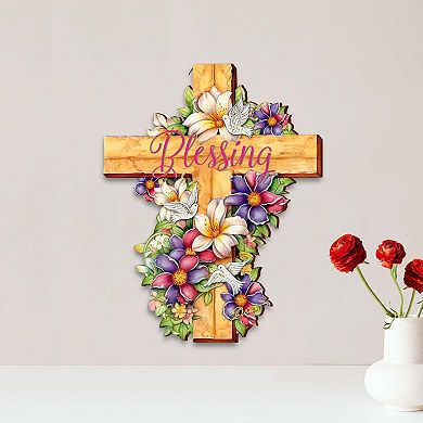 He Is Risen Wooden Cross By G. Debrekht