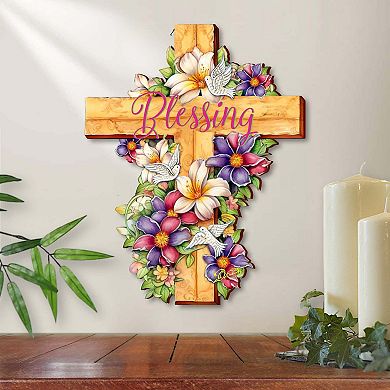 He Is Risen Wooden Cross By G. Debrekht
