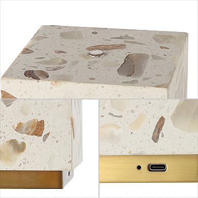 Lara Glam Terrazzo Rechargeable/cordless Dimmable Integrated Led Mini Table Lamp With Touch Sensor