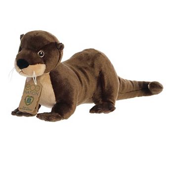 Aurora Large Brown Eco Nation Eco Hugs 16" River Otter Eco-friendly Stuffed Animal