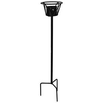 Sunnydaze Simple 3-Prong Steel Gazing Globe Stand - 24 in - Black