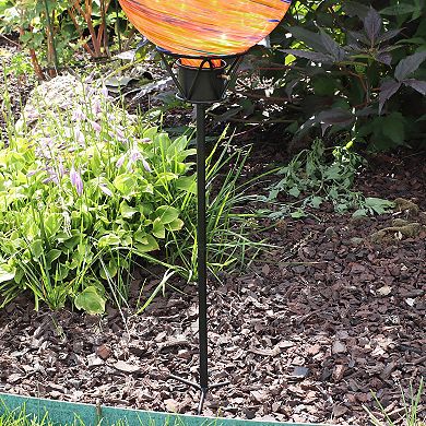Sunnydaze Simple 3-Prong Steel Gazing Globe Stand - 24 in - Black