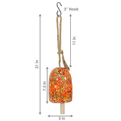 Sunnydaze Natural Melody Glass Wind Chime Bell - 7.5 in - Tropical Popsicle