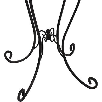 Sunnydaze Graceful Curved Steel Gazing Globe Stand - 18.25 in - Black