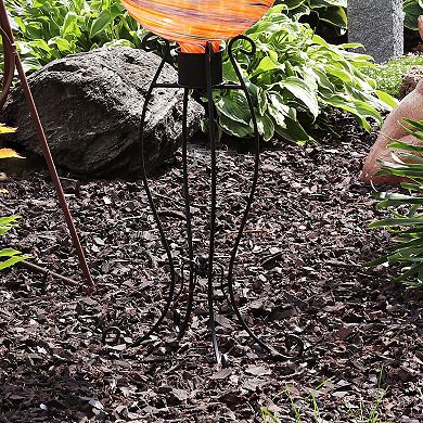 Sunnydaze Graceful Curved Steel Gazing Globe Stand - 18.25 in - Black