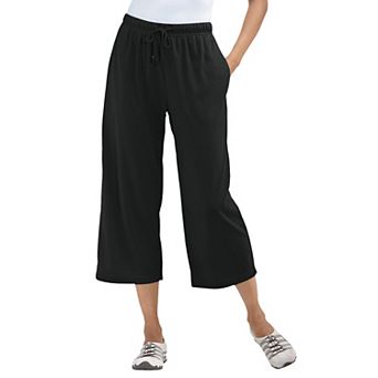 Woman Within Plus Size Sport-Knit Pull-On Capri Pants