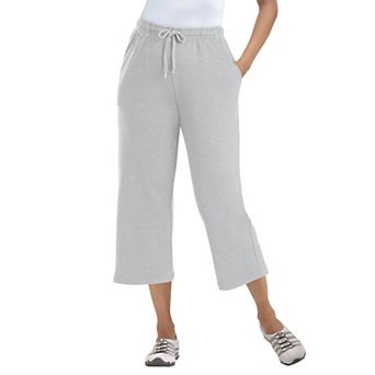 Woman Within Plus Size Sport-Knit Pull-On Capri Pants