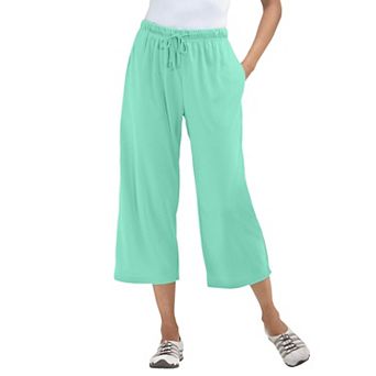 Woman Within Plus Size Sport-Knit Pull-On Capri Pants