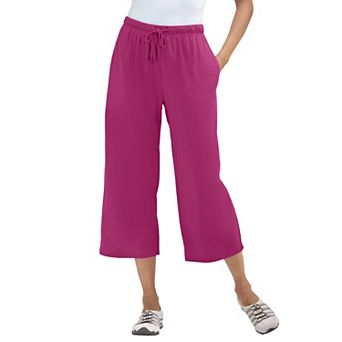 Woman Within Plus Size Sport-Knit Pull-On Capri Pants