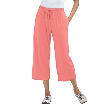 Woman Within Plus Size Sport-Knit Pull-On Capri Pants