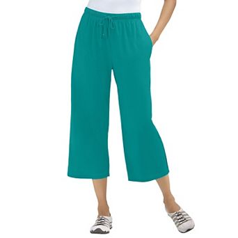 Woman Within Plus Size Sport-Knit Pull-On Capri Pants