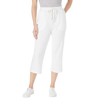 Woman Within Plus Size Sport-Knit Pull-On Capri Pants