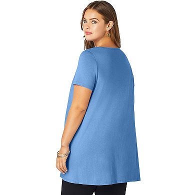 Roaman's Women's Plus Size Ultimate Scoopneck Swing Tunic