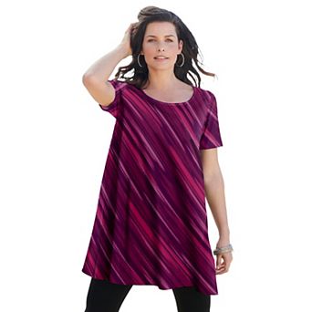 Roaman's Women's Plus Size Plus Size Cotton Ultimate Scoopneck Swing Tunic