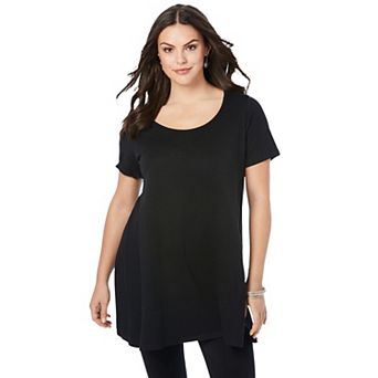 Roaman's Women's Plus Size Plus Size Cotton Ultimate Scoopneck Swing Tunic