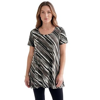 Roaman's Women's Plus Size Cotton Ultimate Scoopneck Swing Tunic