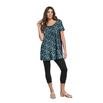 Roaman's Women's Plus Size Cotton Ultimate Scoopneck Swing Tunic