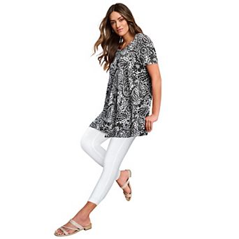 Roaman's Women's Plus Size Plus Size Cotton Ultimate Scoopneck Swing Tunic
