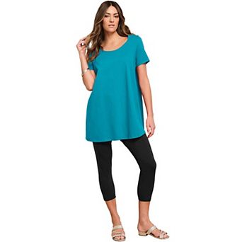 Roaman's Women's Plus Size Cotton Ultimate Scoopneck Swing Tunic