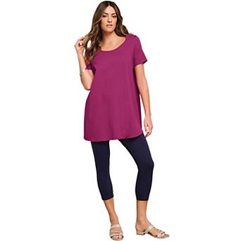Roaman's Women's Plus Size Cotton Ultimate Scoopneck Swing Tunic