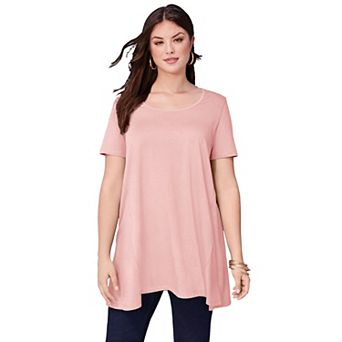 Roaman's Women's Plus Size Cotton Ultimate Scoopneck Swing Tunic