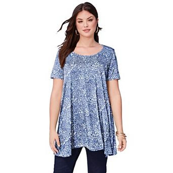 Roaman's Women's Plus Size Plus Size Cotton Ultimate Scoopneck Swing Tunic