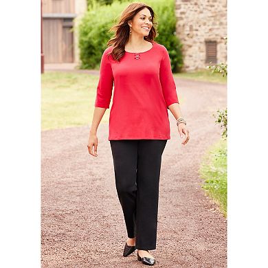 Catherines Women's Plus Size Suprema Studio Double-Ring Tee