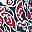 Navy Red Scroll