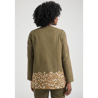 Jessica London Women's Plus Size Embroidered Denim Topper