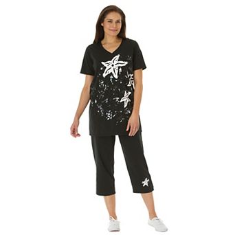 Woman Within Plus Size Starfish Tee And Capri Set