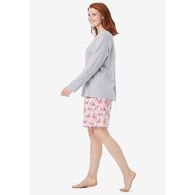 Dreams & Co. Plus Size Satin Trim Sleep Tee