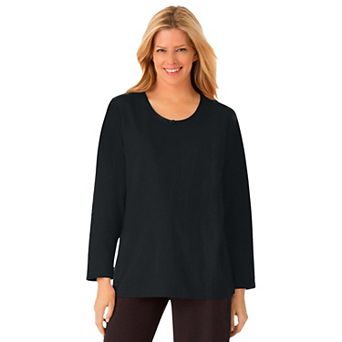 Dreams & Co. Plus Size Satin Trim Sleep Tee