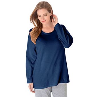 Dreams & Co. Plus Size Satin Trim Sleep Tee