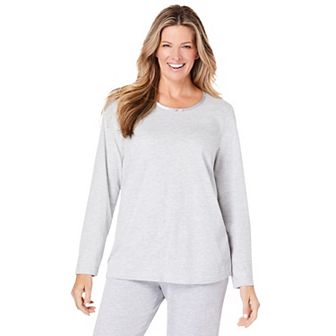 Dreams & Co. Plus Size Satin Trim Sleep Tee
