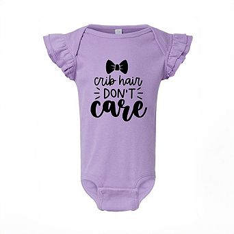 Crib Hair Don't Care Baby Flutter Sleeve Bodysuit